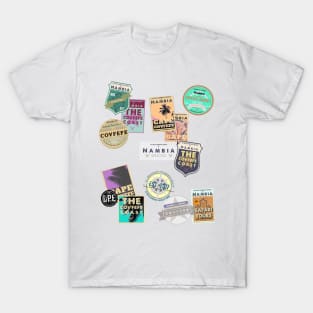 Souvenir Travel Stickers - Nambian gold colour T-Shirt